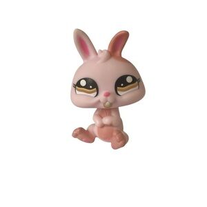 Littlest Pet Shop LPS 1366 Pink & Tan Dwarf Rabbit Bunny Brown Eyes